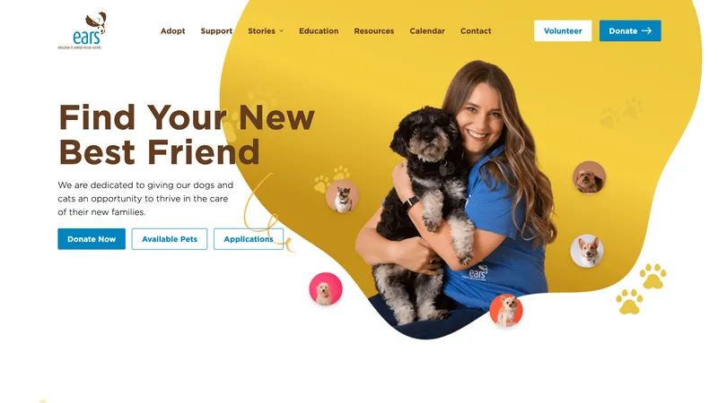 EARS Texas dog adoption website