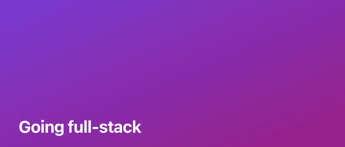 Going full-stack cover