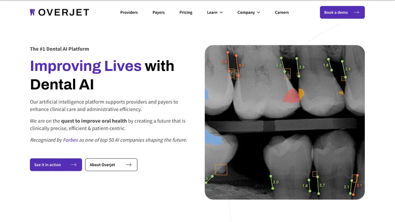 Overjet website homepage